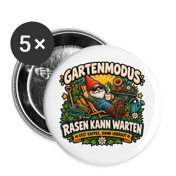 Gartenmodus - Buttons groß 56 mm (5er Pack) - Weiß - Vorne