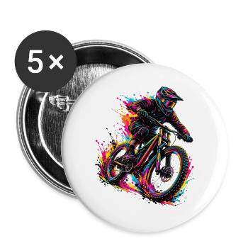 Color_biker - Buttons groß 56 mm (5er Pack) - Weiß - Vorne