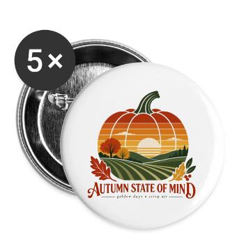 Goldener Herbst auf dem Feld – Herbstlicher Geisteszustand - Buttons groß 56 mm (5er Pack) - Weiß - Vorne
