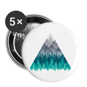 Geometrischer Wald im Blaugrün - Buttons groß 56 mm (5er Pack) - Weiß - Vorne