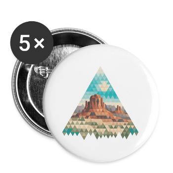 Geometrische Wüstenlandschaft Dreieck - Buttons groß 56 mm (5er Pack) - Weiß - Vorne