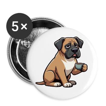 Deutsche Dogge Doggen Doggenbesitzer Doggenfan - Buttons groß 56 mm (5er Pack) - Weiß - Vorne