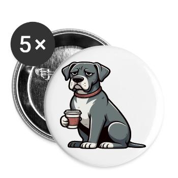 Deutsche Dogge Doggen Doggenbesitzer Doggenfan - Buttons groß 56 mm (5er Pack) - Weiß - Vorne