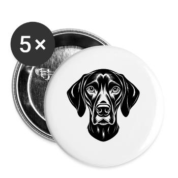 Deutscher Kurzhaar-Pointer - Buttons groß 56 mm (5er Pack) - Weiß - Vorne