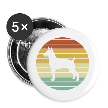 Rat Terrier - Buttons groß 56 mm (5er Pack) - Weiß - Vorne