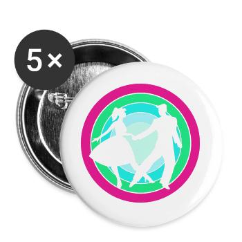 Sock Hop - Buttons groß 56 mm (5er Pack) - Weiß - Vorne