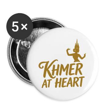 "Khmer im Herzen"-Sammlung – Cambodia in Lights - Buttons groß 56 mm (5er Pack) - Weiß - Vorne