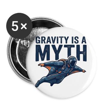 Gravität Mythos – Astronautenflug - Buttons groß 56 mm (5er Pack) - Weiß - Vorne
