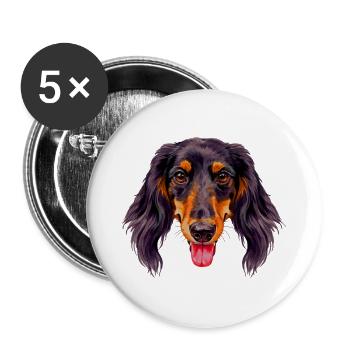 Wasserfarben-windhundgesicht - Buttons groß 56 mm (5er Pack) - Weiß - Vorne