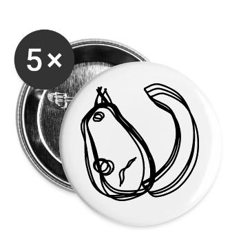Eichhörnchen handgezeichnet - Buttons groß 56 mm (5er Pack) - Weiß - Vorne