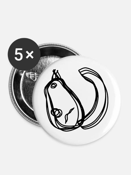 Eichhörnchen handgezeichnet - Buttons groß 56 mm (5er Pack) - Weiß