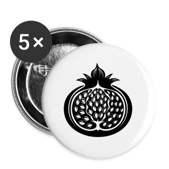 Granatapfel - Buttons groß 56 mm (5er Pack) - Weiß - Vorne