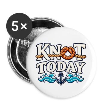 Knoten heute – Seltsames nautisches Segeldesign - Buttons groß 56 mm (5er Pack) - Weiß - Vorne
