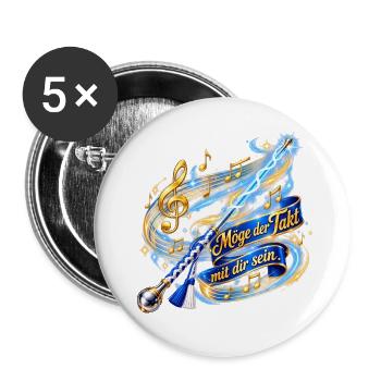 Stabführer - Möge der Takt mit dir sein - Buttons groß 56 mm (5er Pack) - Weiß - Vorne