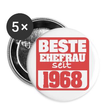 Ehe 1968 - Buttons groß 56 mm (5er Pack) - Weiß - Vorne