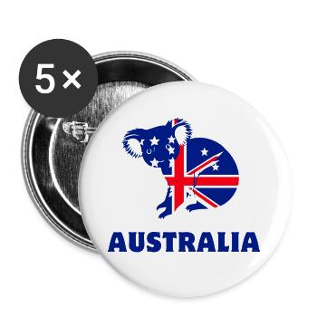 Australien-Koala - Buttons groß 56 mm (5er Pack) - Weiß - Vorne