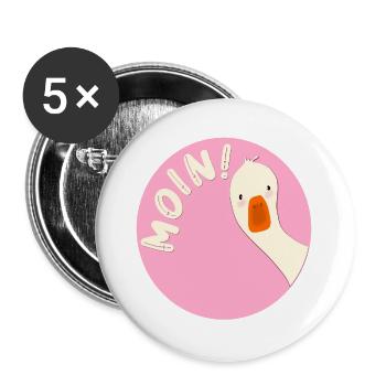 Gans Moin - Buttons groß 56 mm (5er Pack) - Weiß - Vorne