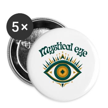 Mystisches Auge - Buttons groß 56 mm (5er Pack) - Weiß - Vorne