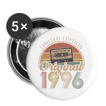 30. Geburtstag, 30 Jahre - Buttons groß 56 mm (5er Pack) - Weiß - Vorne