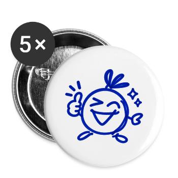 Alles Super – Zwinkernder Charakter Line Art - Buttons groß 56 mm (5er Pack) - Weiß - Vorne
