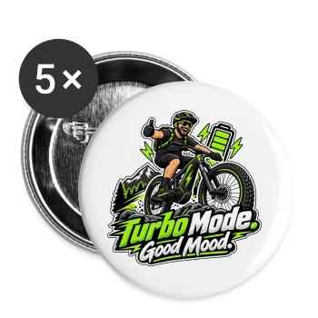 E-Bike Turbo - Buttons groß 56 mm (5er Pack) - Weiß - Vorne