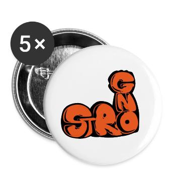 Stark, ein gezogenes Wort - Buttons groß 56 mm (5er Pack) - Weiß - Vorne