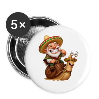 Weihnachtsfest auf der Schnecke - Buttons groß 56 mm (5er Pack) - Weiß - Vorne