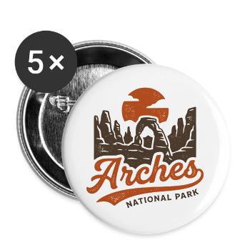Vintage Arches Utah Desert Delicate Arch - Buttons groß 56 mm (5er Pack) - Weiß - Vorne
