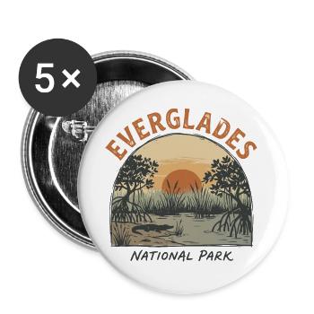 Der Vintage-Everglades-Nationalpark - Buttons groß 56 mm (5er Pack) - Weiß - Vorne