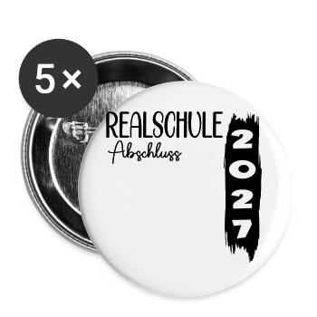 Realschule 2027 Abschluss - Buttons groß 56 mm (5er Pack) - Weiß - Vorne