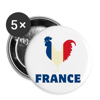 Frankreich Flagge - Buttons groß 56 mm (5er Pack) - Weiß - Vorne