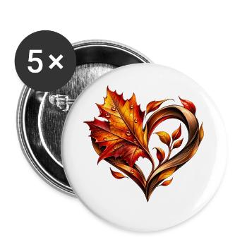 Herbstmensch - Buttons groß 56 mm (5er Pack) - Weiß - Vorne