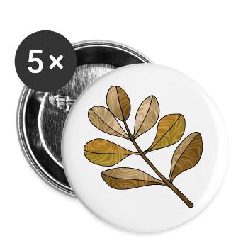 Blätter - Buttons groß 56 mm (5er Pack) - Weiß - Vorne