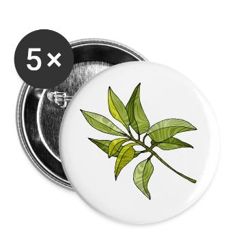 Blätter - Buttons groß 56 mm (5er Pack) - Weiß - Vorne