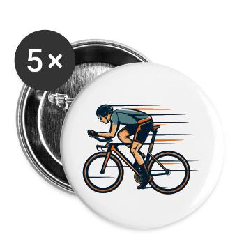 Straßenräder - Buttons groß 56 mm (5er Pack) - Weiß - Vorne