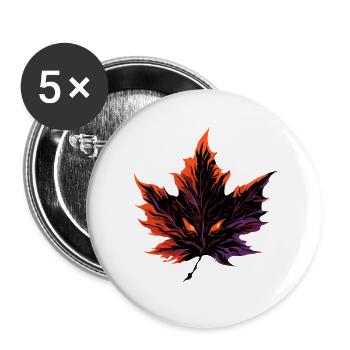 Evil Canadian Maple Leaf - Buttons groß 56 mm (5er Pack) - Weiß - Vorne