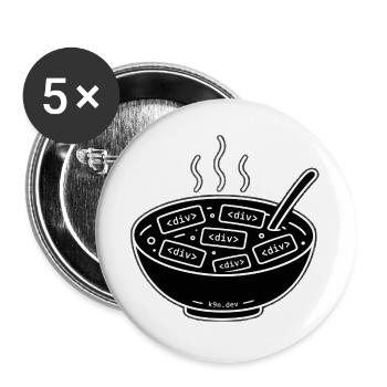 <div> Soup — Semantic HTML - Buttons groß 56 mm (5er Pack) - Weiß - Vorne