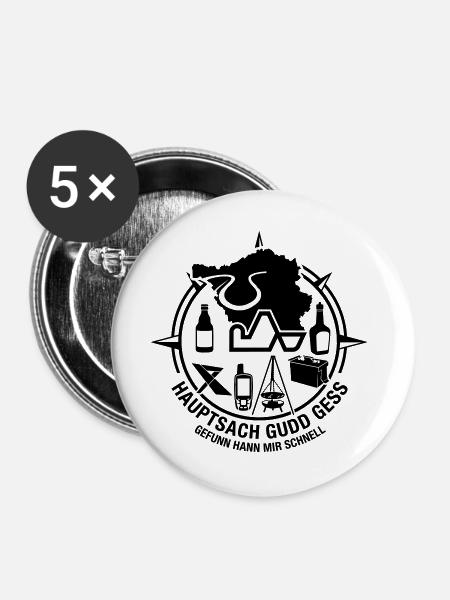 Saarcacher Geocaching Saarland - Buttons groß 56 mm (5er Pack) - Weiß