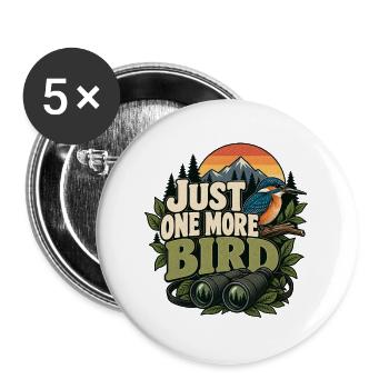 Nur noch ein Vogel - Buttons groß 56 mm (5er Pack) - Weiß - Vorne