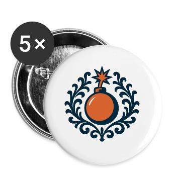Kreisrahmen Monogramm Icon. Monogramm & Initialen. - Buttons groß 56 mm (5er Pack) - Weiß - Vorne