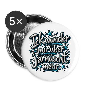 Ick wunder mir über jarnüscht mehr Berliner Spruch - Buttons groß 56 mm (5er Pack) - Weiß - Vorne