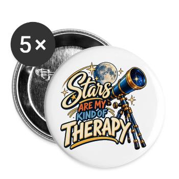 Sterne sind meine Art von Therapie – lustiges Sternegucken als - Buttons groß 56 mm (5er Pack) - Weiß - Vorne