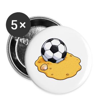 Beach Soccer Ball - Buttons groß 56 mm (5er Pack) - Weiß - Vorne