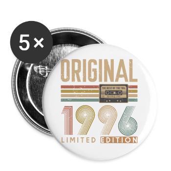 30. Geburtstag, 30 Jahre - Buttons groß 56 mm (5er Pack) - Weiß - Vorne