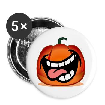 Kürbis Mund - Buttons groß 56 mm (5er Pack) - Weiß - Vorne