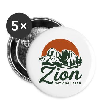Retro Zion - Buttons groß 56 mm (5er Pack) - Weiß - Vorne
