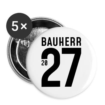 Bauherr 2027 - Buttons groß 56 mm (5er Pack) - Weiß - Vorne