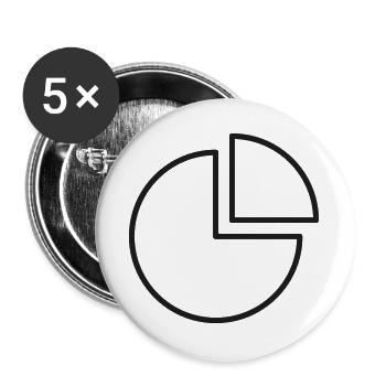 Analytics Tortendiagramm-Linien-Symbol - Buttons groß 56 mm (5er Pack) - Weiß - Vorne