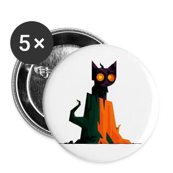 Spooky Geometry Cat - Buttons groß 56 mm (5er Pack) - Weiß - Vorne