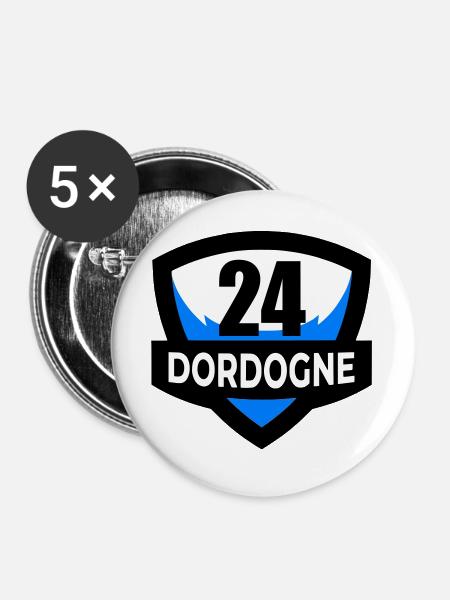 24 Dordogne - Buttons groß 56 mm (5er Pack) - Weiß